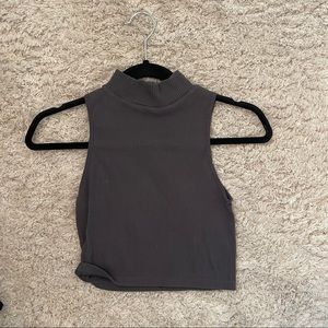 zara gray mock neck top